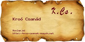 Kroó Csanád névjegykártya